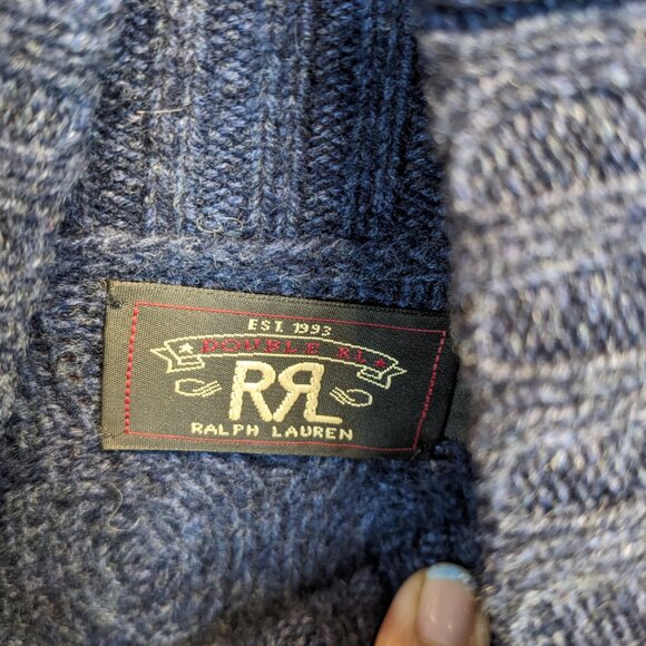 Ralph Lauren Double RL Navy Poncho Sweater - Picture 4 of 7